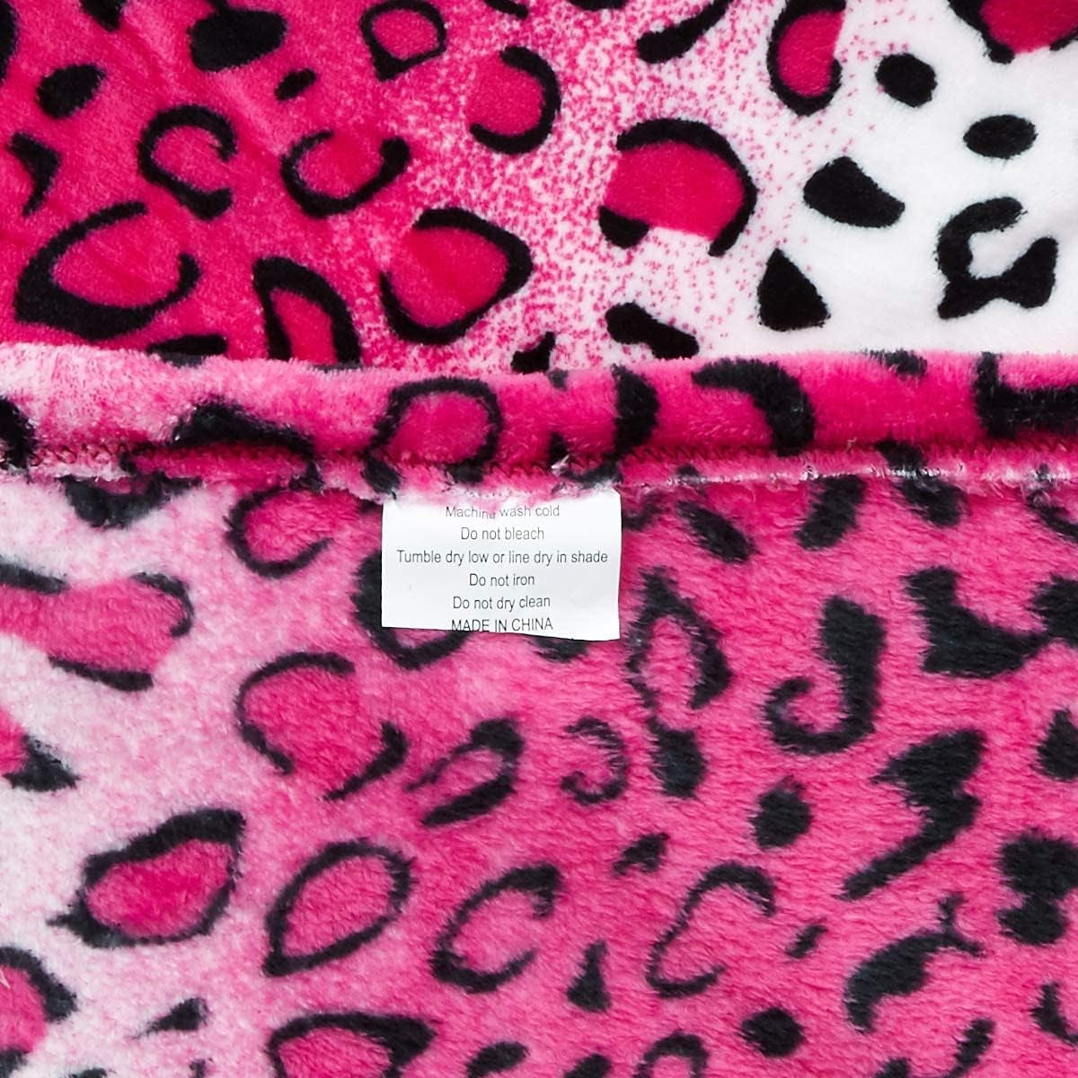 Home Must Have Queen/King Zebra Giraffa Safari Stampa animalier Per tutte le stagioni Coperta super morbida e calda per divano Misura letto Poliestere rosa Trapunte e trapunte leopardate rosa Naty Shop