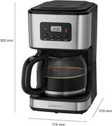 Caffettiera Clatronic® con timer, caraffa da 1,5 litri per 12-14 tazze di caffè, timer LCD 24h, funzione mantenimento in caldo, antigoccia, filtro removibile, display e spie luminose, 900W - KA 3642