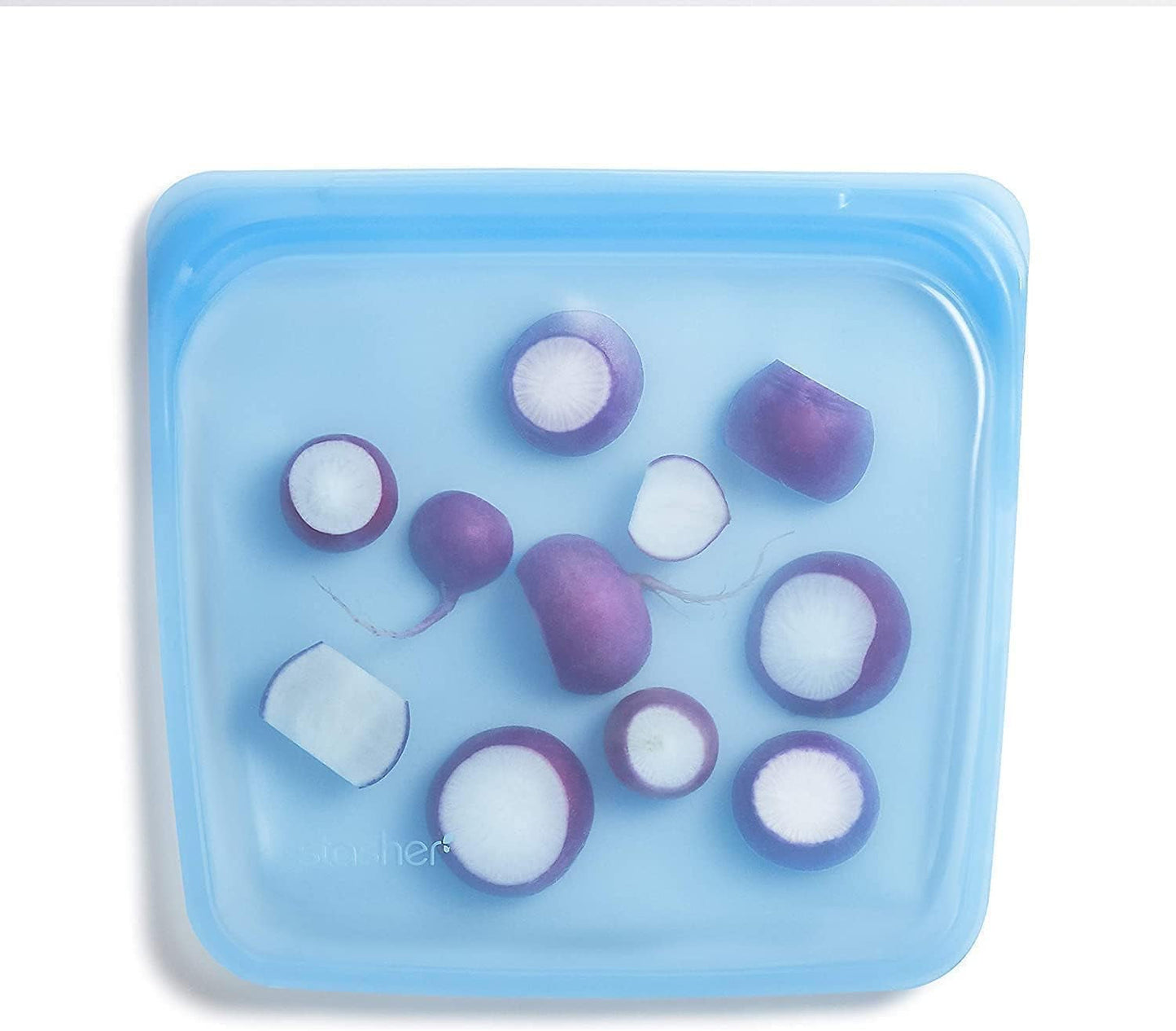 Stasher Bag Borsa riutilizzabile per alimenti in silicone premium Borsa per sandwich Trasparente Resistente Lavabile in lavastoviglie Forno Congelatore Sicura Borsa per il pranzo ecologica A tenuta stagna Scatole per la conservazione degli alimenti da 828 ml Naty Shop Topaz