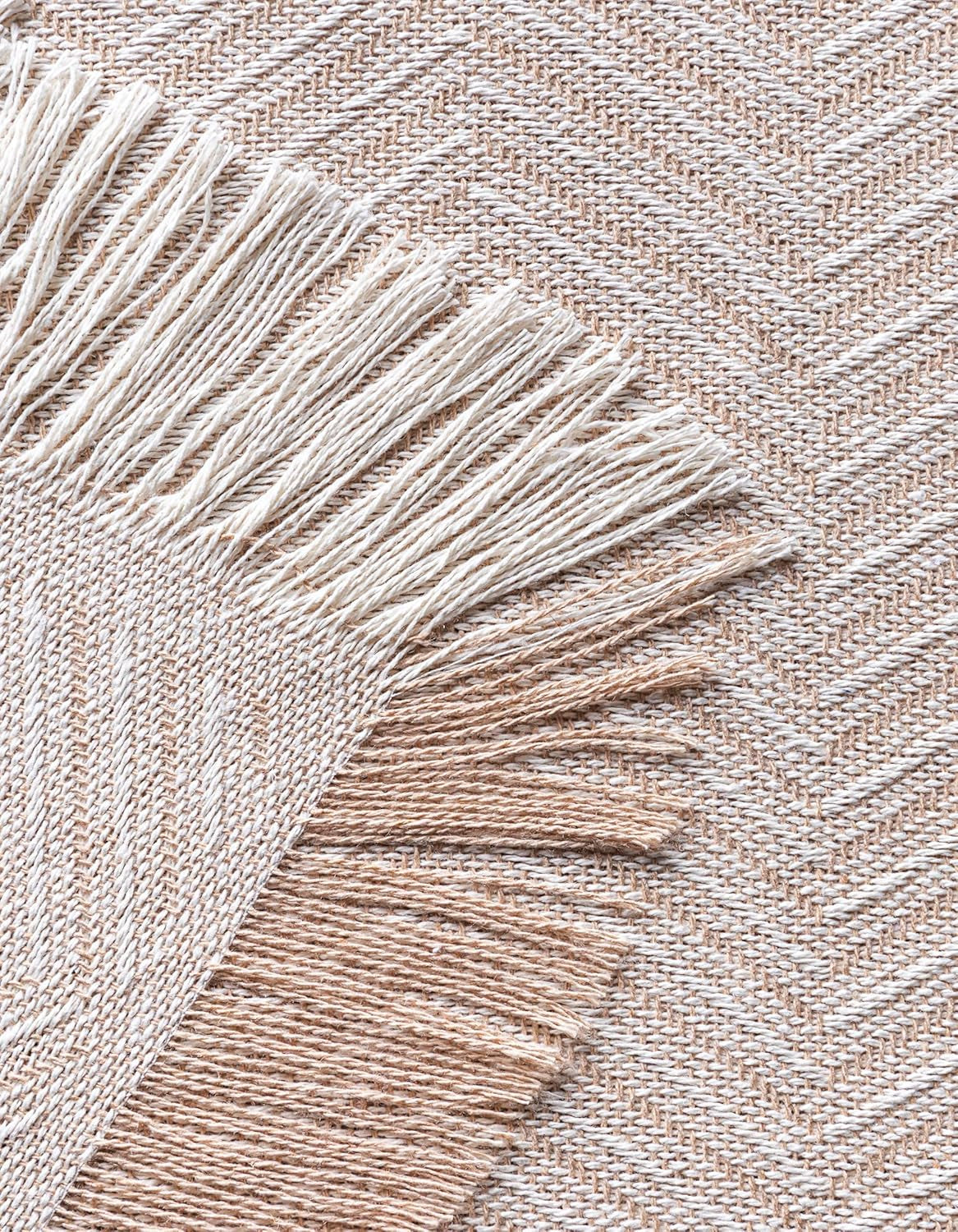 Copriletto multifunzionale Todocama, copriletto, copriletto, copridivano, jarapas, motivo a spina di pesce (230 X 260 Cm, beige sabbia). Letti e coperte Besuche den Todocama-Store