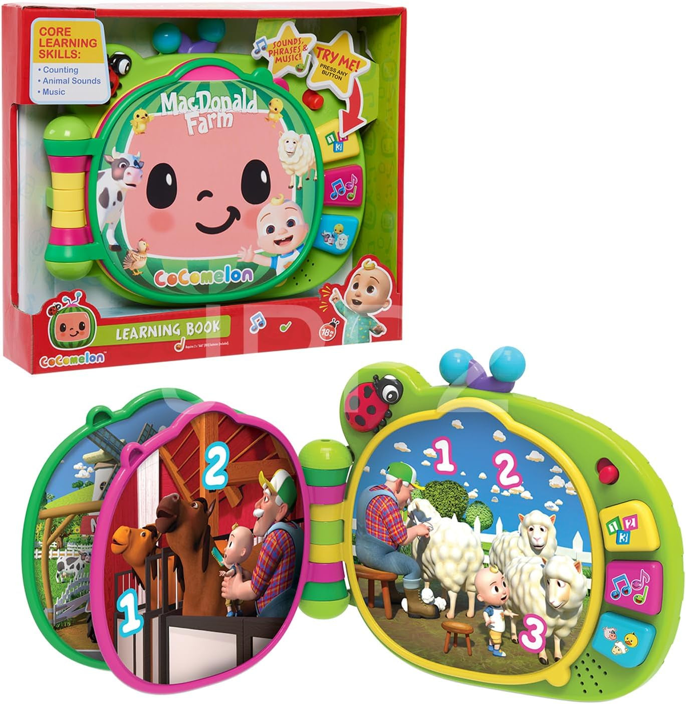 CoComelon , libro didattico J.J, funzioni didattiche ed elettronica, giocattolo per bambini a partire da 18 mesi, CCM10 (versione francese) Bebe Naty Shop Toys Titolo predefinito