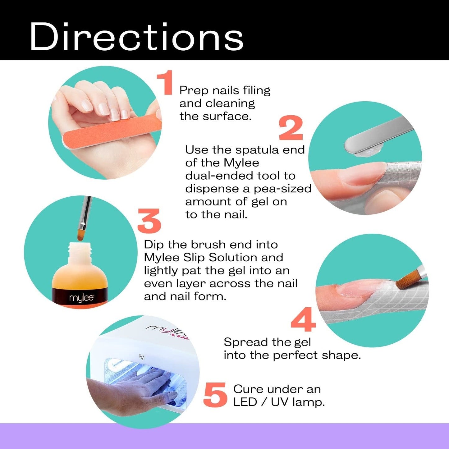 Mylee Magic Extender Gel Tool Mit Zwei Enden – 2 in 1 Pinsel & Spachtel per UV/ LED Nagelkunst, Nagelspitzen & For Extensions