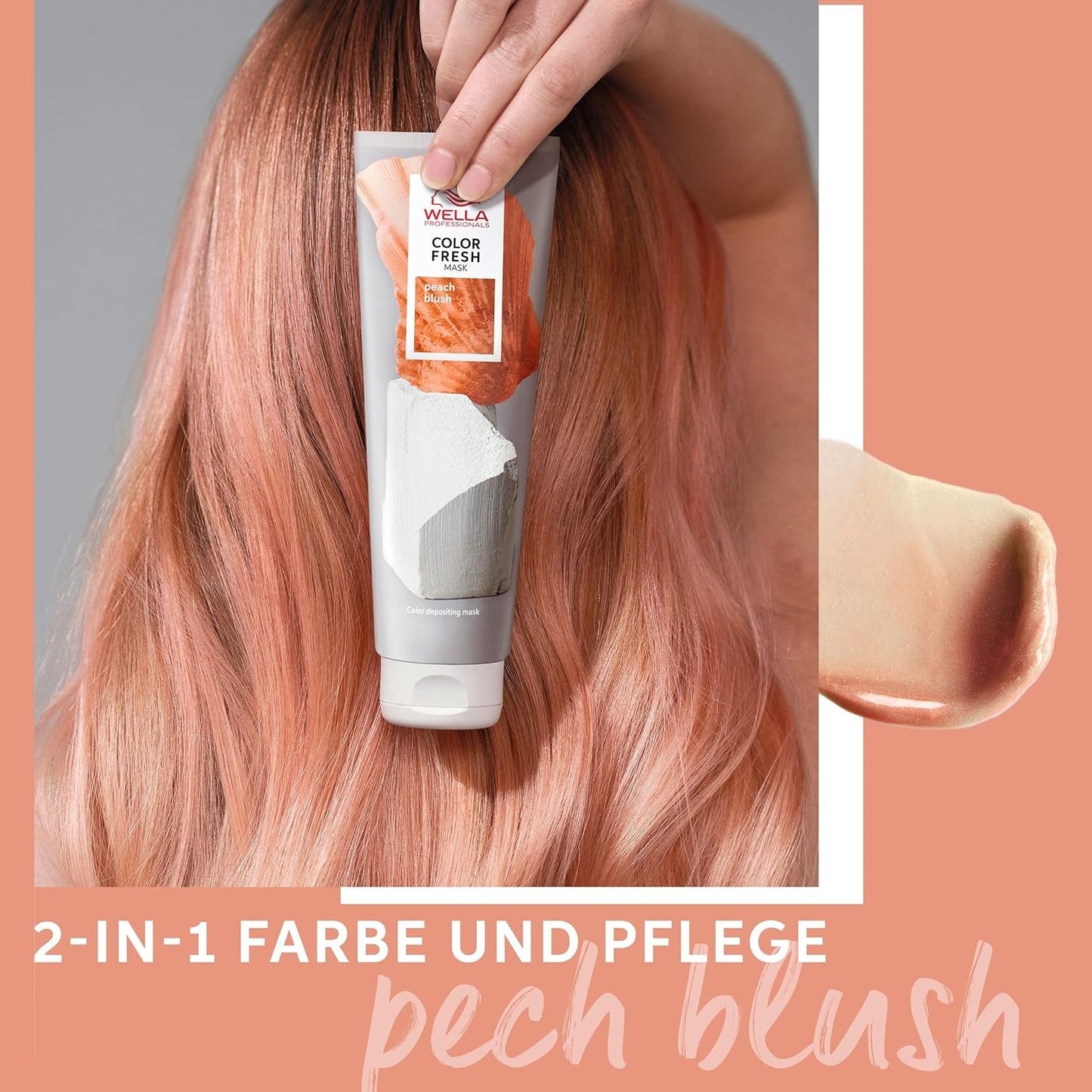 Wella Professionals Color Fresh Mask Peach Blush - trattamento per capelli per rivitalizzare e cambiare colore dei capelli - tonalità nutriente con olio di avocado - per capelli biondi e schiariti - 150 ml Naty Shop Hair Mask