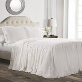 Copripiumino Lush Decor con gonna a volant, poliestere, bianco, letto matrimoniale Letti e piumini Lush Decor bianco king size