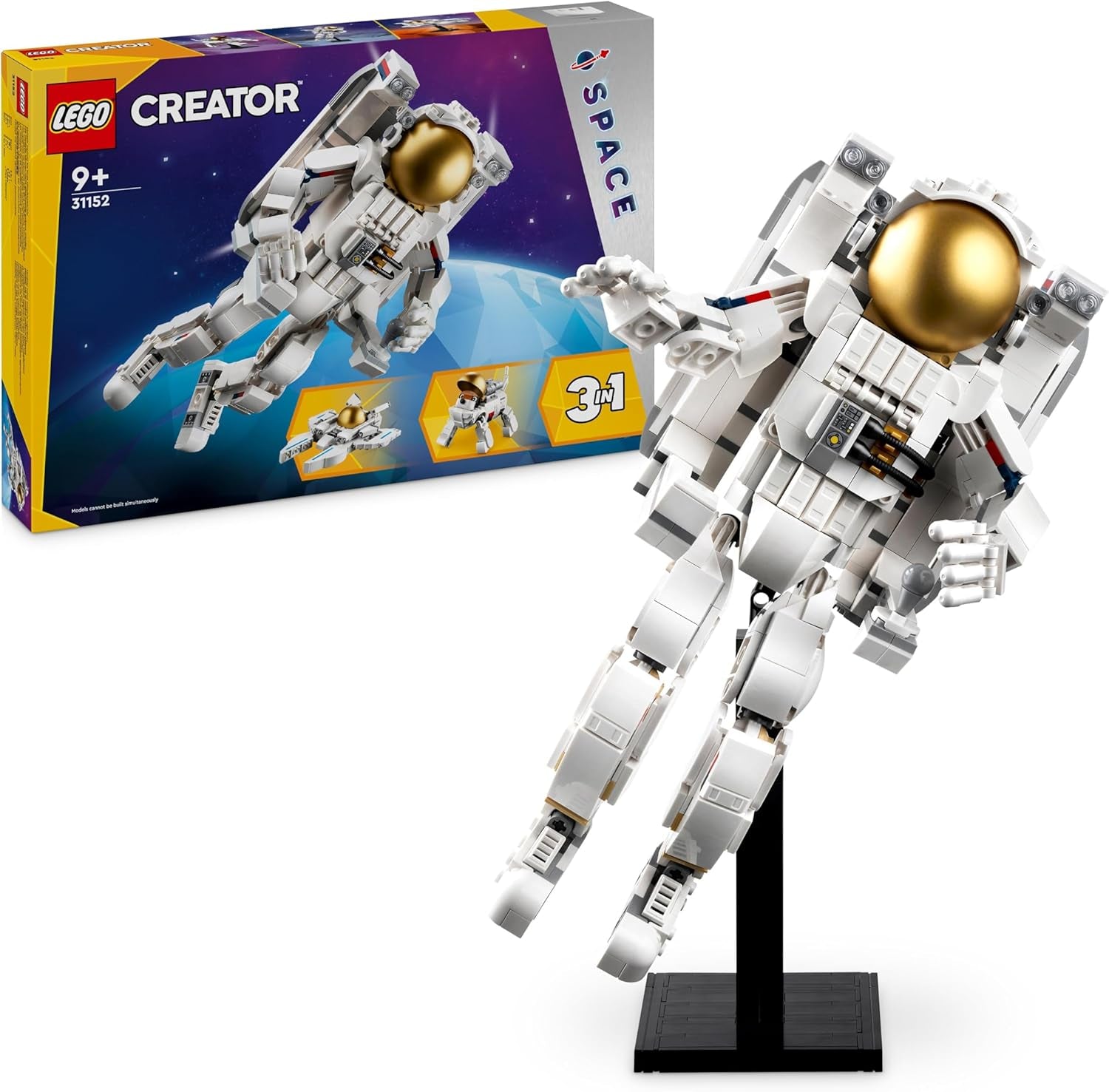 LEGO Creator 3In1 Giocattolo Astronauta Spaziale, Kit Modello di Cane e Astronave per Bambini, Decorazioni per l'Asilo, Regalo Creativo per Ragazzi e Ragazze di 9 Anni 31152 Set di Costruzioni Besuche den LEGO-Store Single