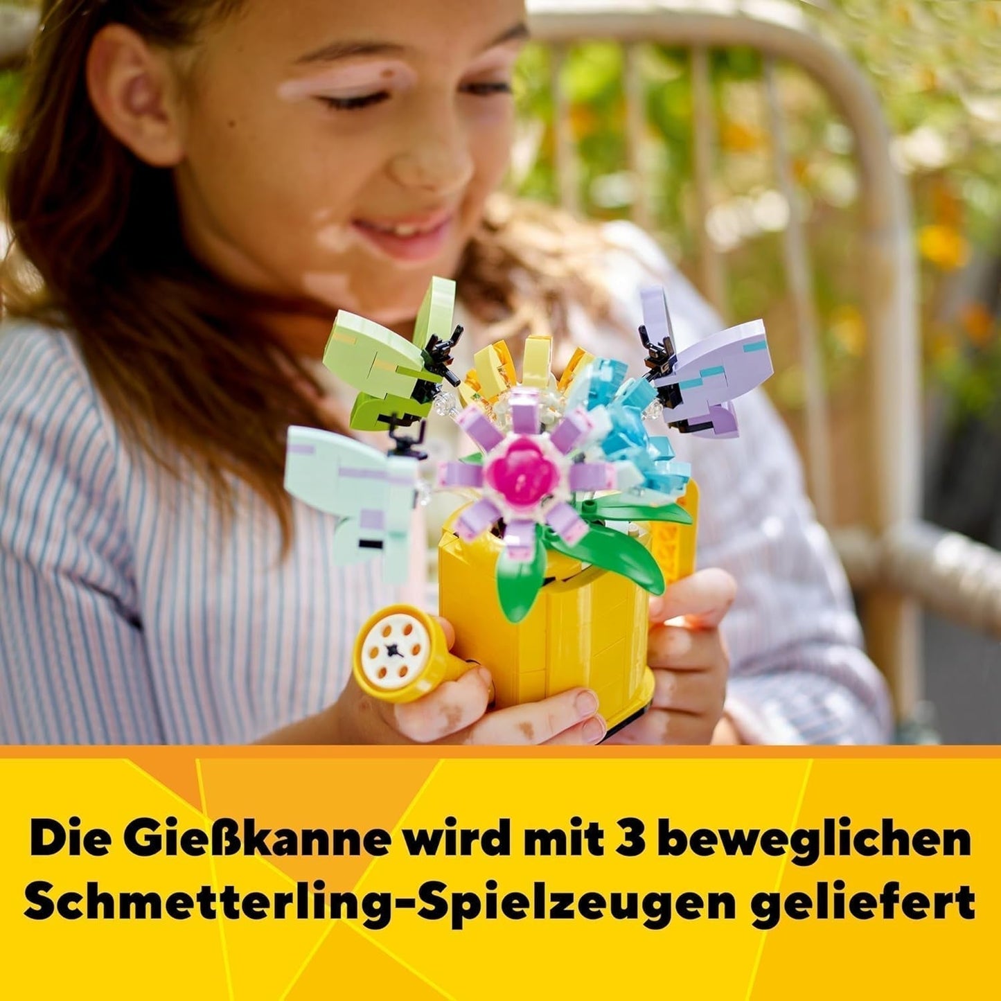Set di irrigatori floreali 3 in 1 LEGO Creator, decorazione per la cameretta dei bambini, costruisci un irrigatore con un mazzo di fiori, stivali di gomma o 2 uccellini giocattolo, regalo creativo per ragazze e ragazzi di 8 anni 31149 Set da costruzione Besuche den LEGO-Store