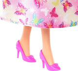 Barbie Reale con Capelli Biondi e Rosa, Accessori Colorati, Top Rosa Sfumato e Gonna a Farfalla, HRR08 Naty Shop Dolls