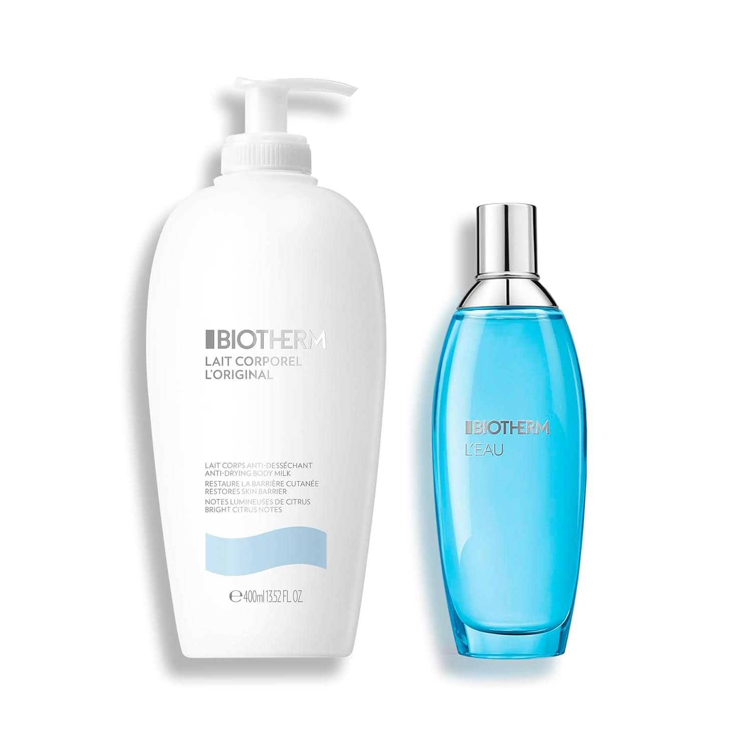 Biotherm Lait Corporel L'Original, Lozione corpo idratante al plancton, 400 ml Cosmetica e Bellezza Naty Shop Lozione corpo 400 ml + Spray corpo 100 ml Set