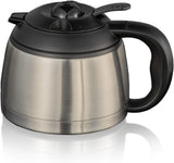 Cloer 5009 Caffettiera con filtro Keep Warm per un massimo di 8 tazze 800 W con caraffa isolata in acciaio inossidabile 1x4 tazza con filtro nera