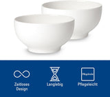 Villeroy & Boch For Me Ciotole per Cereali Set da 2, Bianco, Lavabili in Lavastoviglie, Utilizzabili nel Microonde, Ciotole Piccole per 2, Ciotole, Ciotole per Cereali, Snack o Salse, Piatto, Porcellana Premium