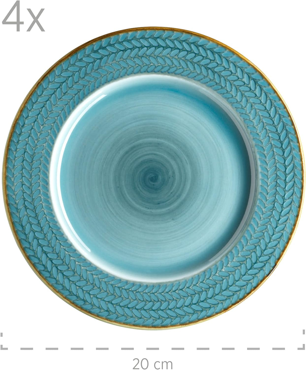 Prospero Set da caffè Premium per 4, Qualità da ristorante, Servizio da caffè moderno da 12 pezzi in stile vintage unico, Porcellana resistente, Blu