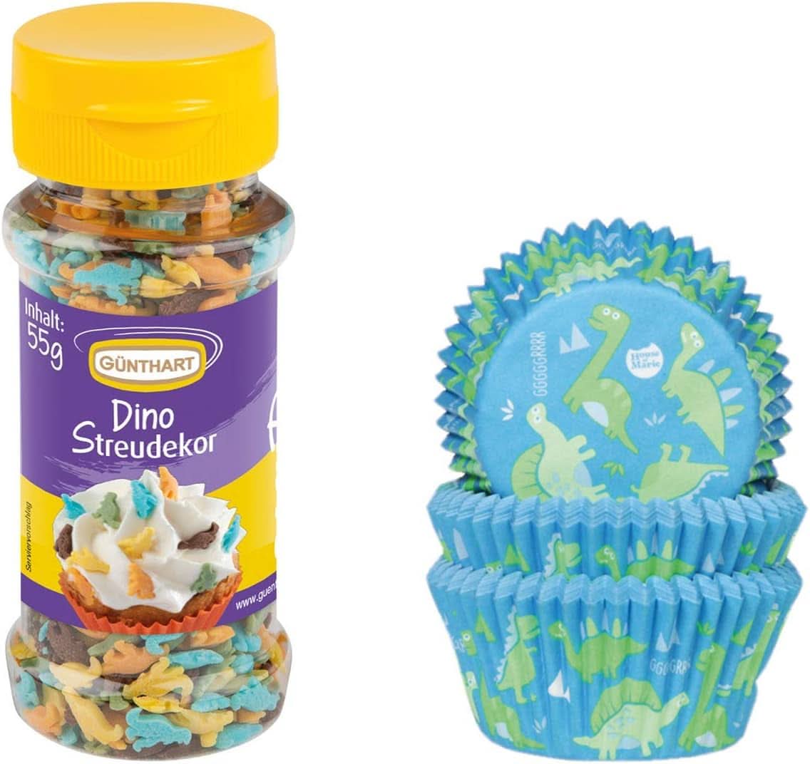 Set Günthart Backdecor, Dino sprinkles, 55 grammi e 50 sacchetti di carta Sprinkles Naty Shop