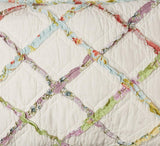Laura Ashley Trapunta Home Rüschen Garden Collection, 100% cotone, Ultra morbida, Per tutte le stagioni, Reversibile, Elegante, Letto matrimoniale, Colore Crema (197783) Piumini e trapunte Naty Shop