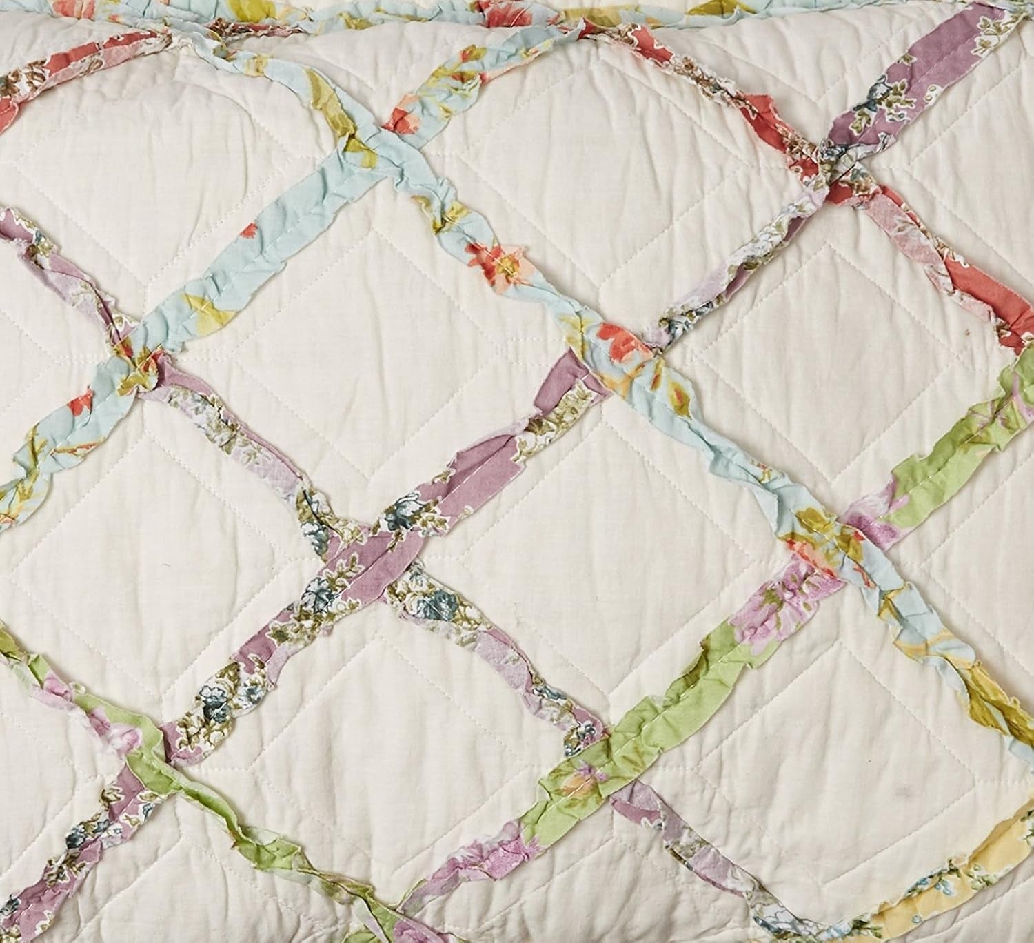 Laura Ashley Trapunta Home Rüschen Garden Collection, 100% cotone, Ultra morbida, Per tutte le stagioni, Reversibile, Elegante, Letto matrimoniale, Colore Crema (197783) Piumini e trapunte Naty Shop