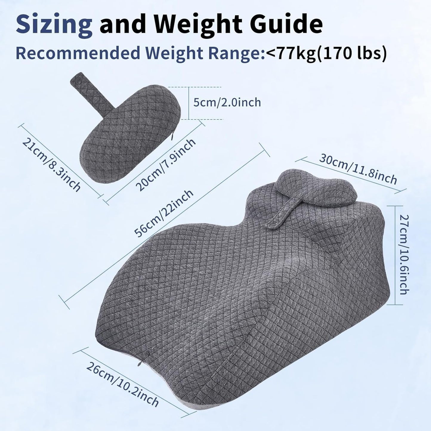 Cuscino da lettura - Cuscino per la schiena, poggiatesta regolabile, cuscino da lettura in memory foam per letto, cuscino ergonomico per collo e gambe, cuscino di supporto lombare