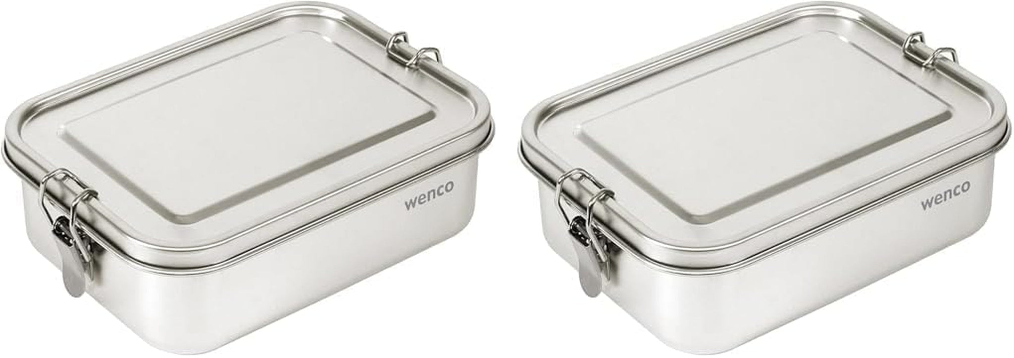 Wenco Portapranzo in Acciaio Inossidabile 2 Scomparti Grande Capacità 850ml Portapranzo Impermeabile Lavabile in Lavastoviglie Incluso Anello in Silicone di Ricambio 18,5 x 14 x 5,5 cm Argento (Confezione da 2) Naty Shop Scatole per Conservazione Alimenti 850 Ml (Confezione da 2)