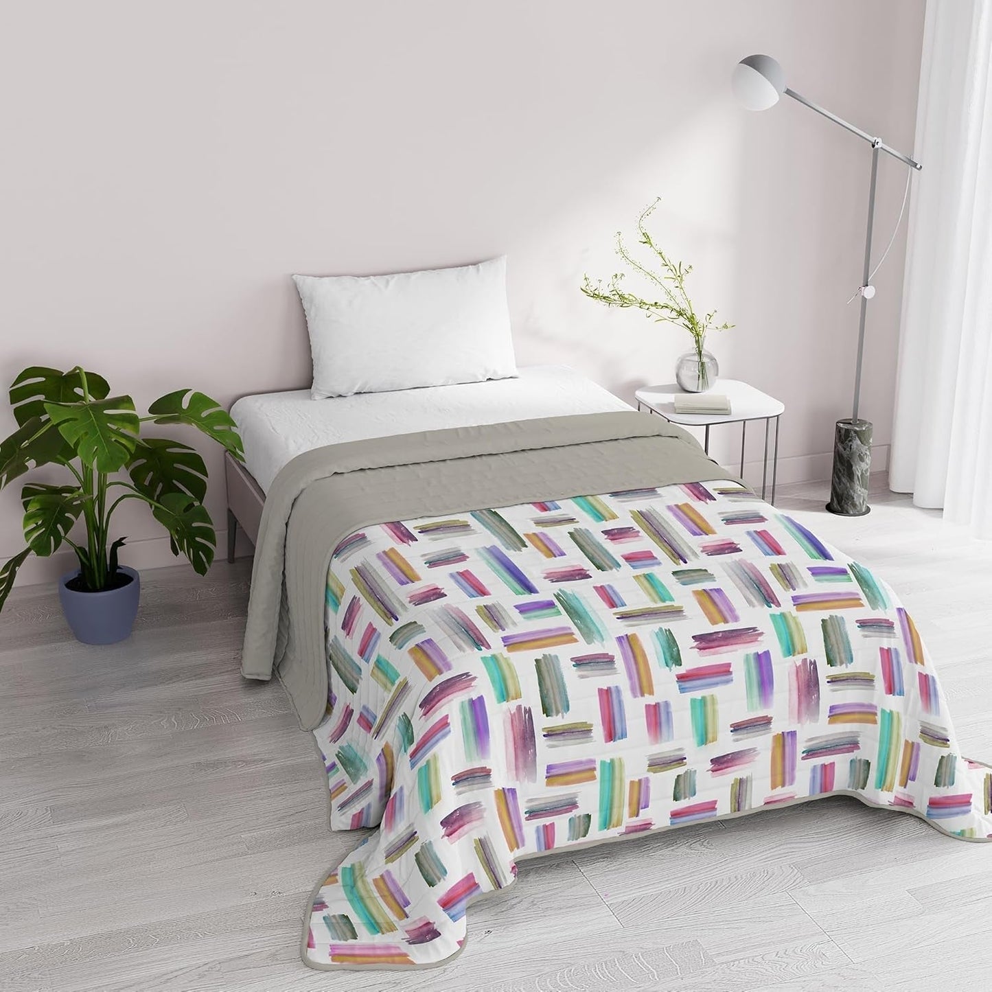Fantasy Italian Bedding Microfibra Estate 1,5 Letti Murrine Trapunte e Trapunte Naty Shop Multicolor 1 Posto E Mezzo