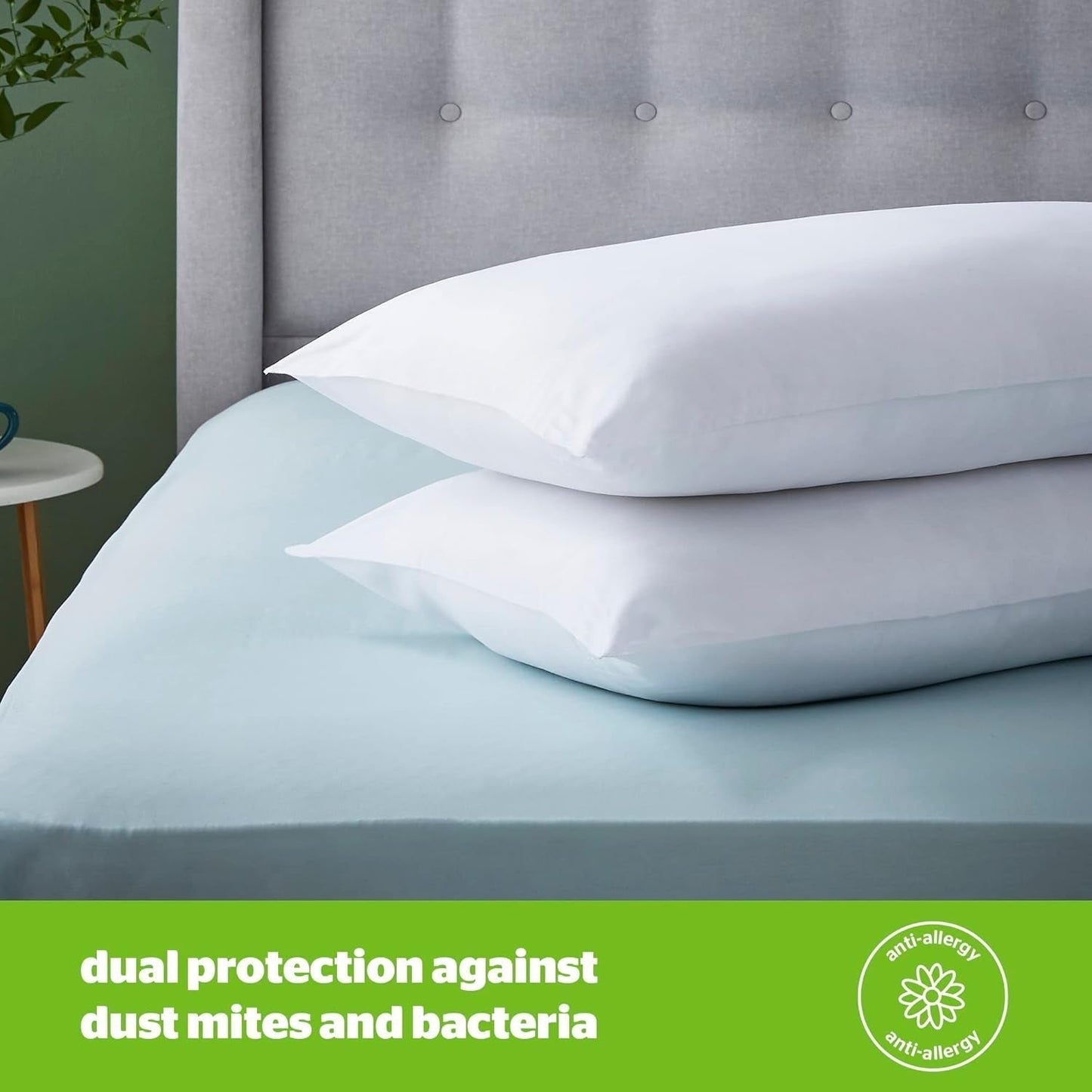 Silentnight Cuscino Morbido Anti-Allergia Confezione da 2 Cuscini di Supporto in Morbida Piuma Ideale per chi dorme sulla pancia e sulla pancia Ipoallergenico e Lavabile in Lavatrice Confezione da 2 Cuscini Standard Naty Shop