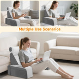 Ampio cuscino da lettura con supporto per collo e braccioli removibili, cuscino schienale per letto, cuscino schienale ergonomico con bracciolo, tasca e fodera lavabile per leggere e guardare la TV.