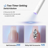 Denabuty Lampada UV per smalto gel, Mini Lampada LED U V per sostituzione unghie con supporto Tragbare Piccola lampada UV per smalto gel, per Aushärten Von Nagelkleber e punte per unghie Bianco