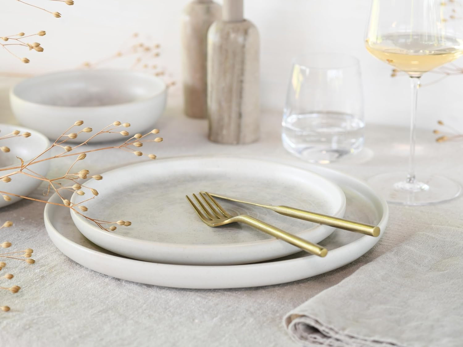CreaTable, 23714, serie Uno Athena, set di stoviglie da 12 pezzi per 4 persone, set di piatti in porcellana, lavabile in lavastoviglie e adatto al microonde, prodotto in Portogallo