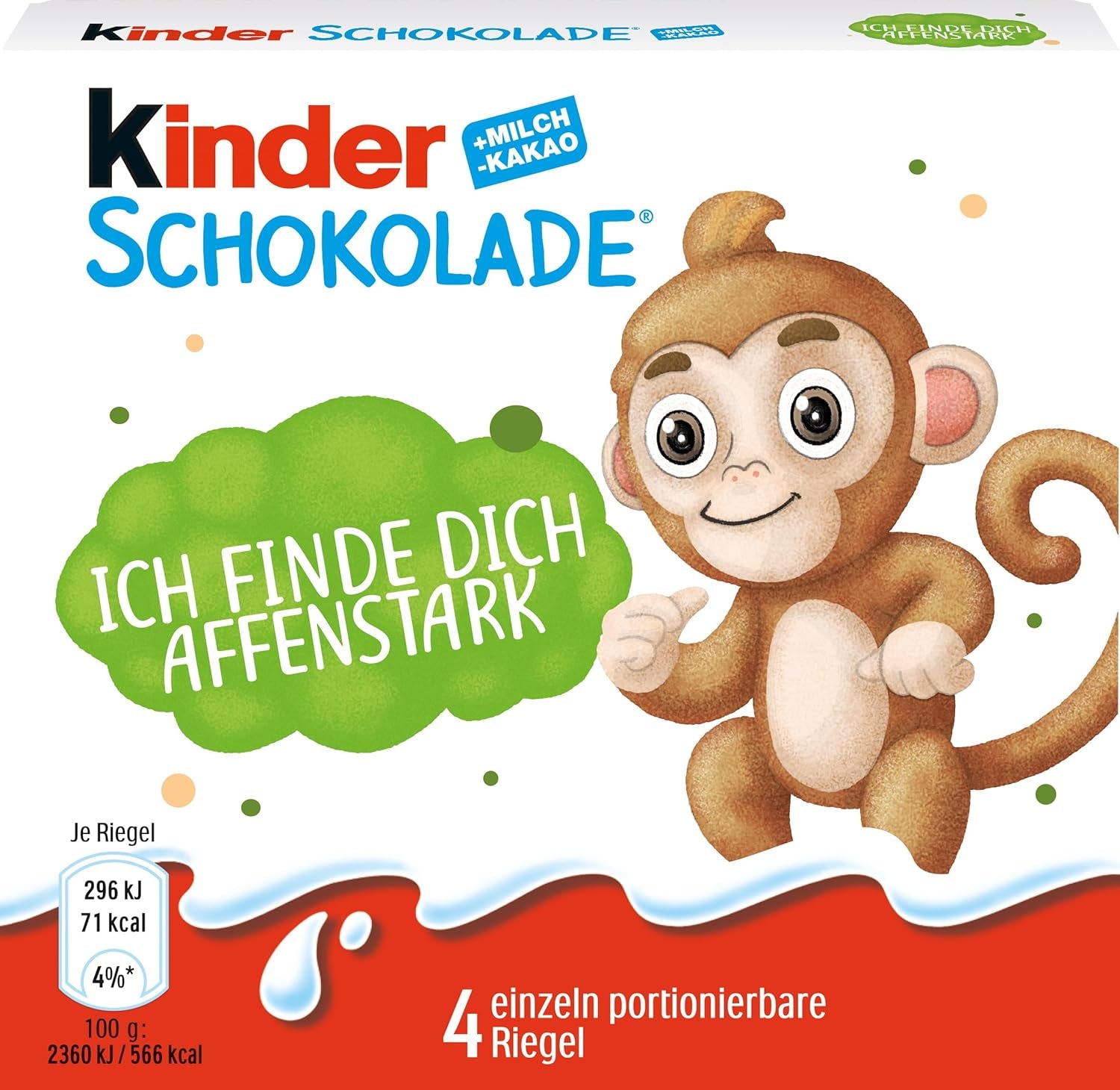 Kinder Chocolate (20 x 50 g) - Regalo di San Valentino per lui e per lei, dolci di Carnevale e Martedì Grasso - Barrette di cioccolato al latte ripiene - 20 confezioni da 4 barrette individuali ciascuna