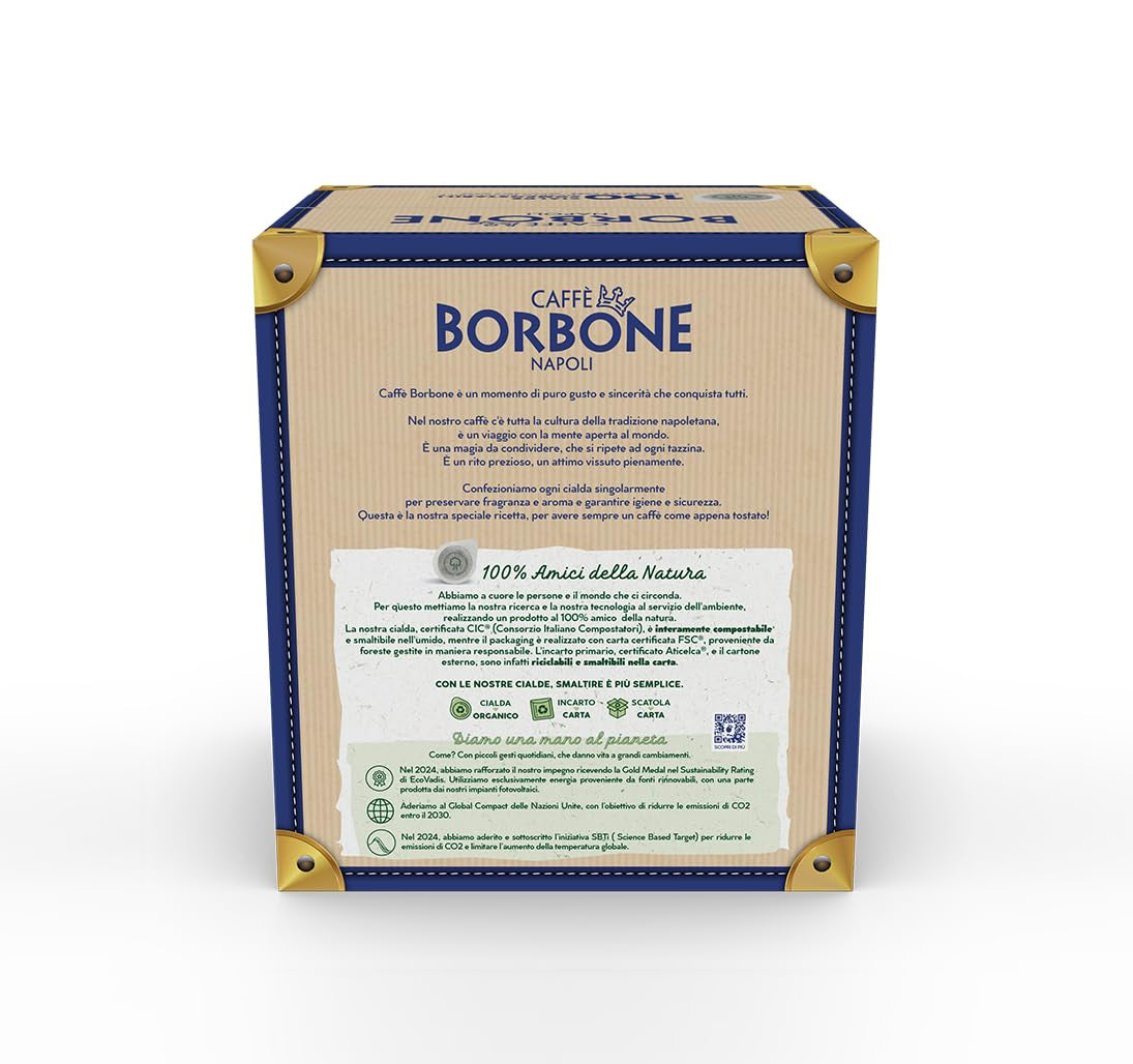 Caffè Borbone Kompostierbare Kaffeepads, Gold-Kaffeemischung - 100 cialde - Compatibile con sistema ESE Tamponi in carta 44 mm