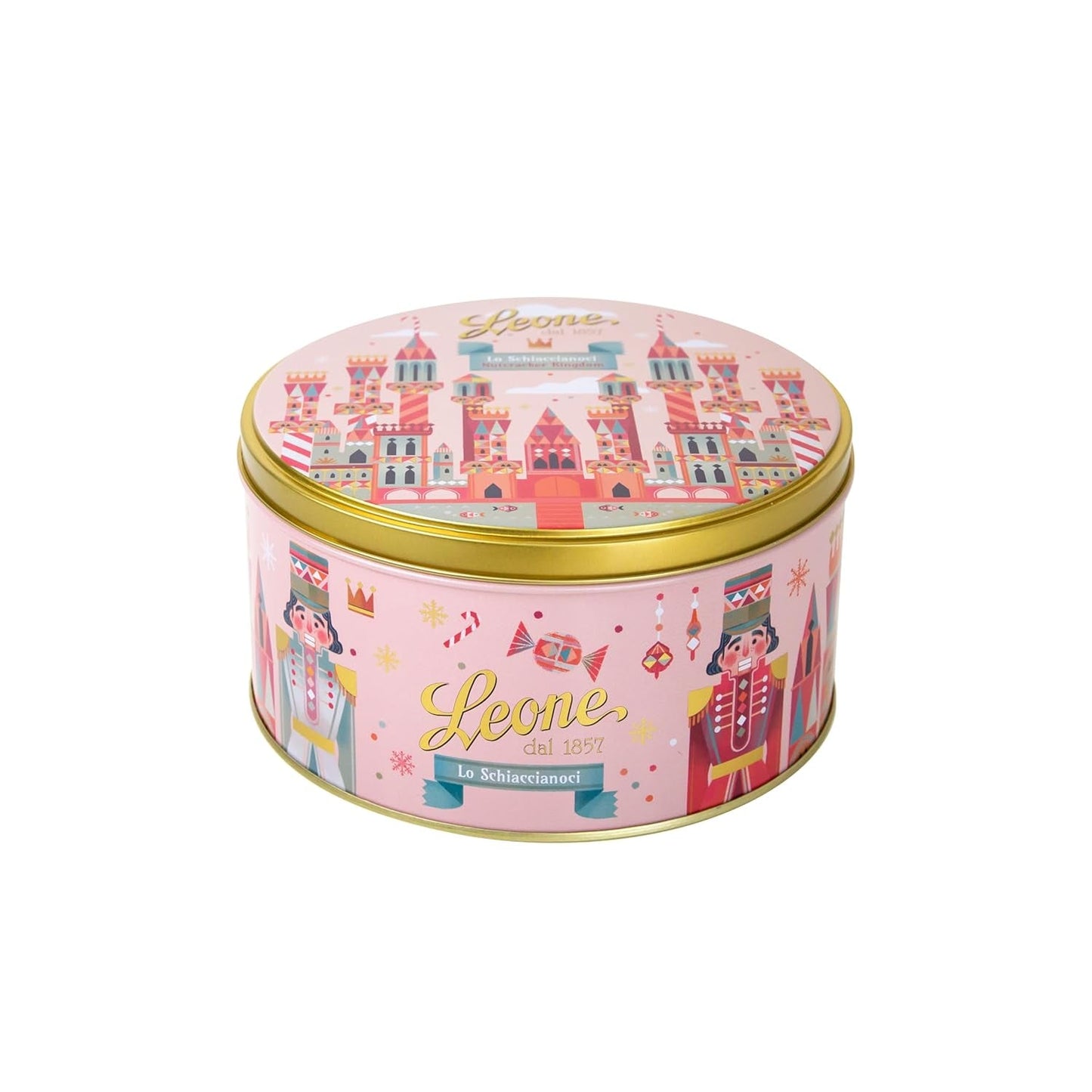 Leone dal 1857 - Scatola in Metallo con Quadretti di Gelatina e Cioccolato Assortiti - Caramelle e Cioccolatini Leone - Edizione Limitata Lo Schiaccianoci - Confezione Regalo 450g