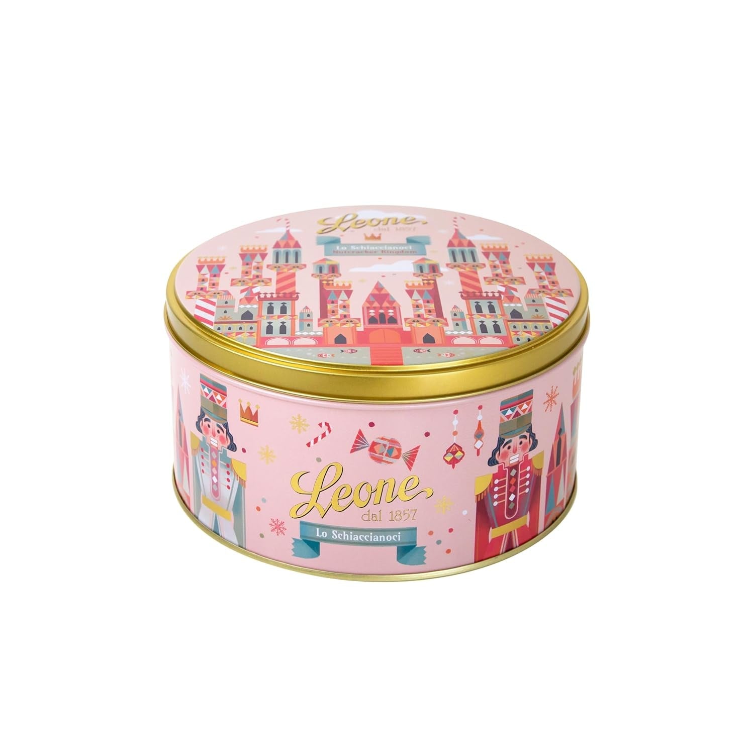 Leone dal 1857 - Scatola in Metallo con Quadretti di Gelatina e Cioccolato Assortiti - Caramelle e Cioccolatini Leone - Edizione Limitata Lo Schiaccianoci - Confezione Regalo 450g