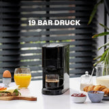 Macchina per caffè espresso multicapsule Princess 4 in 1 - 1450 watt, capsule, cialde, caffè macinato, senza BPA, 249450, 01.249450.01.001, nero, argento