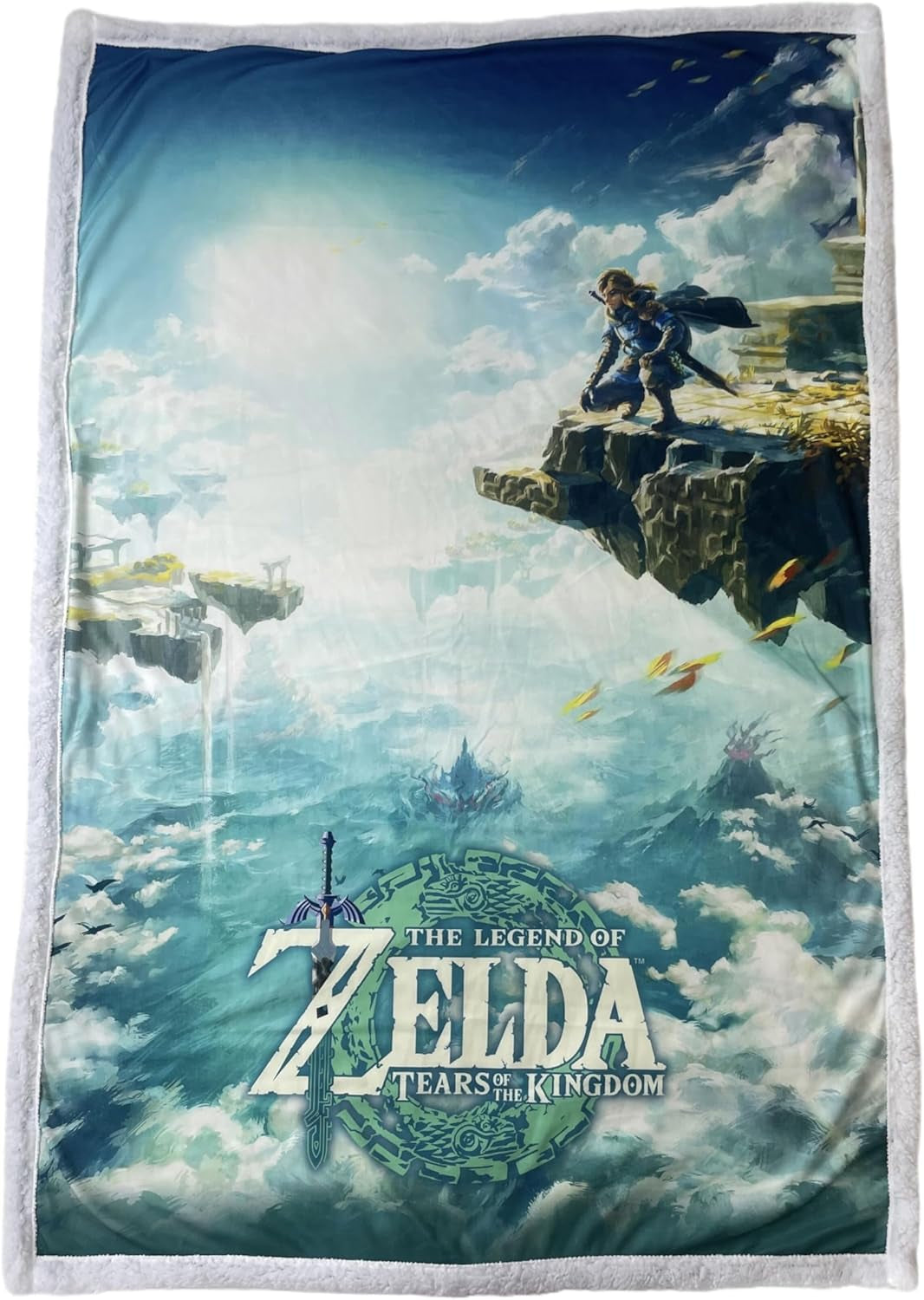 Coperta Zelda Sherpa - Sky Totk - 100 X 150 cm - Prodotto con licenza ufficiale, Verde, Letti gemelli e coperte HÃ”MADICT Titolo predefinito