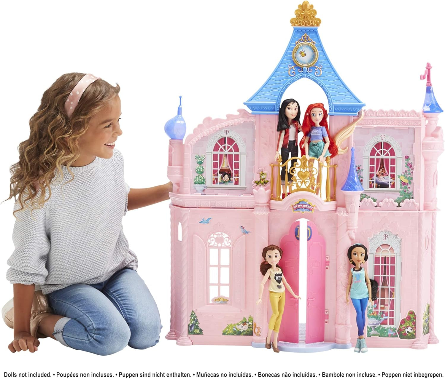 Disney Princess Castle Comfy Squad Casa delle bambole con 6 mobili e 16 accessori Giocattolo per bambine di 5 anni Case delle bambole Naty Shop