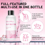 Soluzione per unghie Polygel, Kit per unghie Poly Gel Slip Solution, Soluzioni per unghie liquide Polygel da 75 ml, 5 clip per punte per unghie, 3 pennelli per unghie, 1 tazza di cristallo, 100 fogli di pulizia