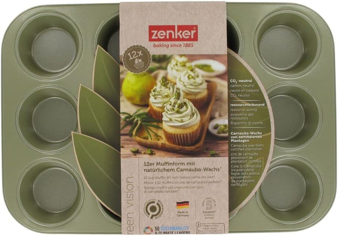 Zenker Muffinform Für 12 Stück – Ressourcenschonende und Klimaneutrale Backform Für Muffins Und Cupcakes – 12Er Muffinblech Mit Veganer Antihaftbeschichtung Stampi e vassoi per cuocere Naty Shop