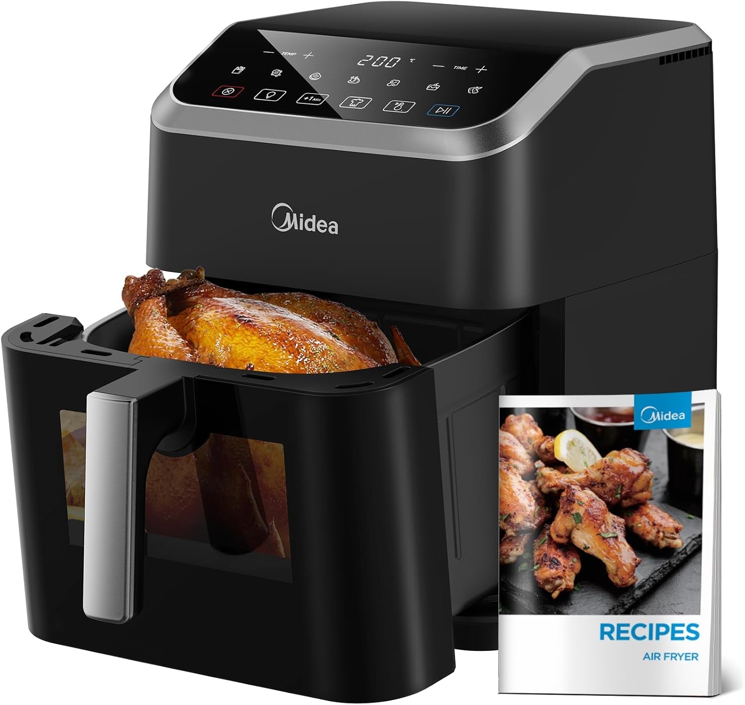 Friggitrice ad aria calda Midea 2L, Friggitrice ad aria calda da 1150 W, Senza olio, Friggitrice ad aria calda, Funzione di spegnimento automatico Elettrodomestici Naty Shop 7L