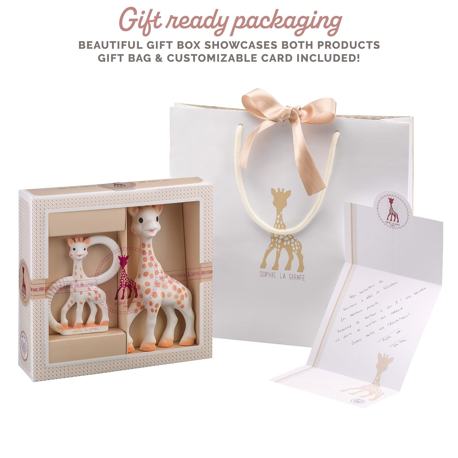Sophie la Giraffa - Confezione regalo per bebè + Massaggiagengive - 100% gomma naturale - Set di attività per bebè - Giocattolo per l'apprendimento precoce