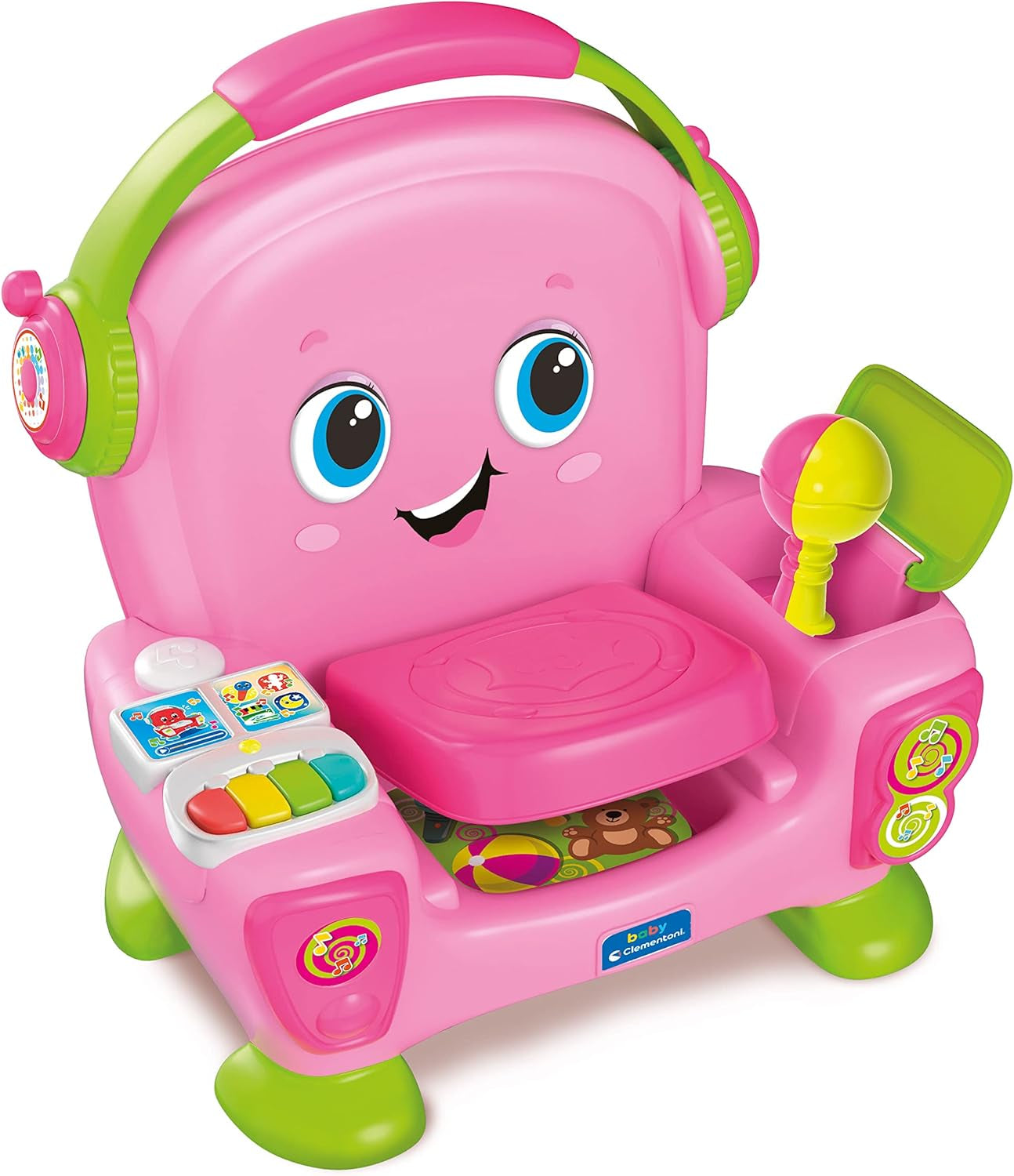 Clementoni 17755 Poltrona canto con suono e danza rosa - poltrona interattiva e multifunzionale per bambini in italiano, giocattolo 1 anno - Made in Italy, multicolore Giocattoli Bebe Naty Shop