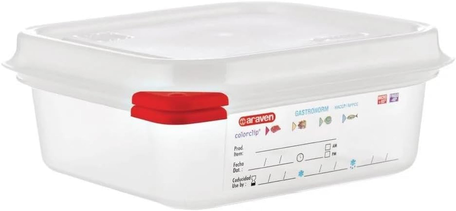 03350 PP Contenitore per alimenti GN con coperchio, 1,1 l, 65 mm (4 pezzi) Naty Shop contenitori per alimenti 65 X 176 X 162 mm