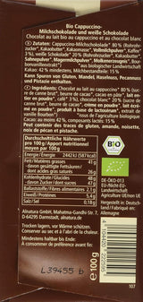 Cioccolato biologico ripieno di cappuccino, 100g