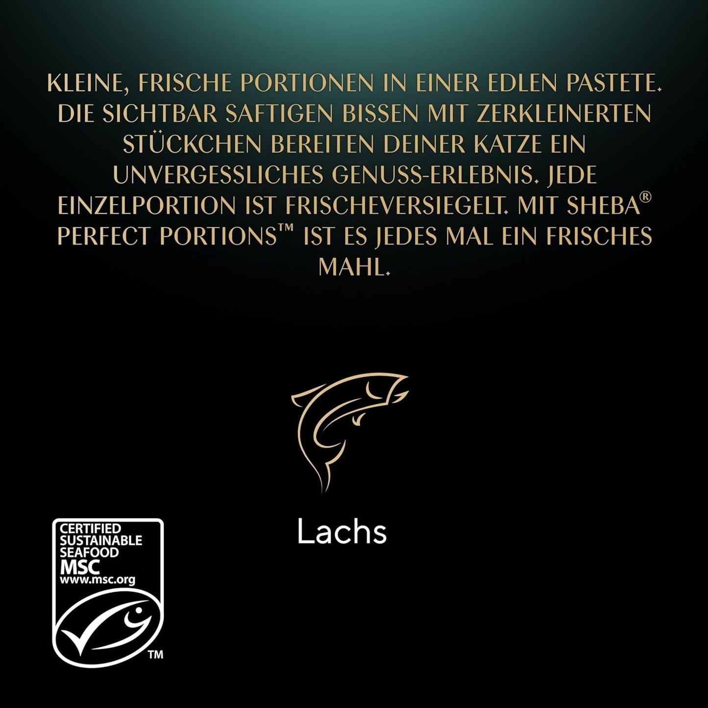 SHEBA Perfect PORTIONS patè per gatti con salmone, certificato MSC, 8 x 3 x (2 x 37,5 g) = 225 g (La confezione verrà aggiornata)