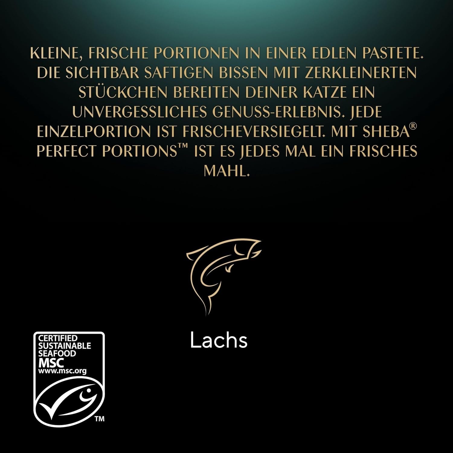 SHEBA Perfect PORTIONS patè per gatti con salmone, certificato MSC, 8 x 3 x (2 x 37,5 g) = 225 g (La confezione verrà aggiornata)