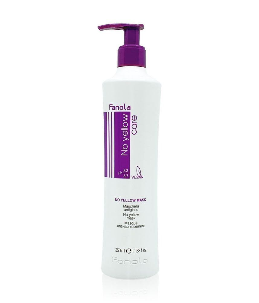 Fanola No Yellow Mask - trattamento curativo, 1 litro Naty Shop Maschera per capelli 350 Ml (1 confezione)