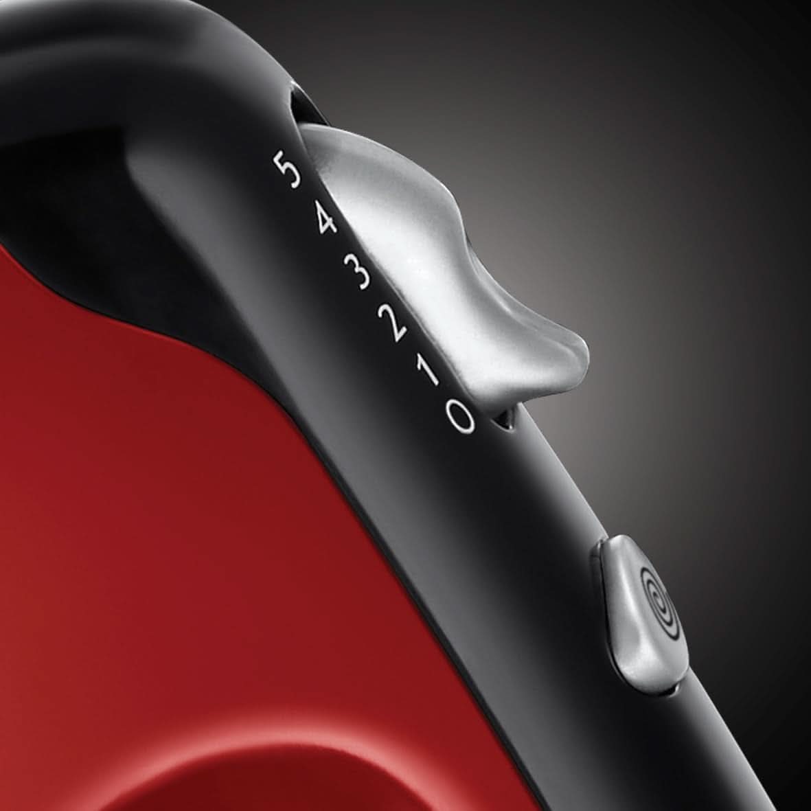 Russell Hobbs Miscelatore manuale [Handrührgerät] Desire Rot (5 Geschwindigkeitsstufen+Turbofunktion, 2 Spülmaschinengeeignete Rührbesen & Knethaken, Auswurftaste, Aufrechte Parkposition) Handrührer 24670-56 Kitchen Naty Shop