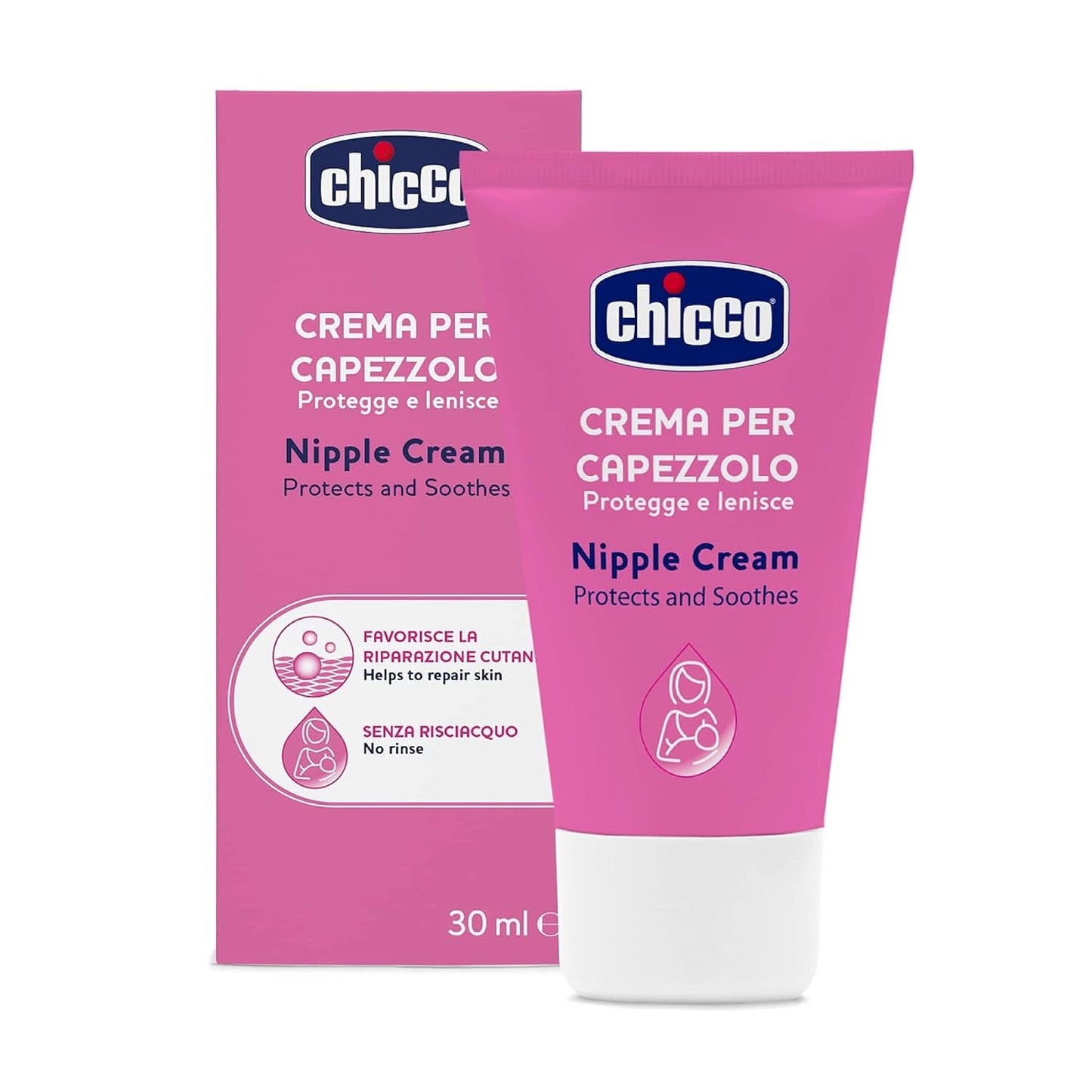 Chicco Brustwarzencreme, Bereitet Die Brustwarze Auf Das Stillen Vor, Nährend, Parfümfrei Und Sicher Für Kinder, Hinterlässt Keine Flecken Auf Dem Gewebe Accessori Alimentazione e Allattamento Bebe Naty Shop