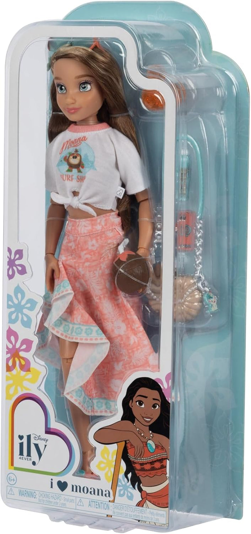 Bambola Vaiana con accessori, 29 cm, 13 punti di articolazione, licenza ufficiale Jakks Pacific. Completo di accessori combinabili e uno scintillante anello di Topolino!