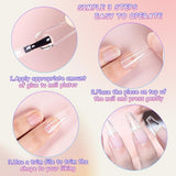 Unghie Finte Extra Lunghe Trasparenti 240 Pezzi Unghie Finte Mezza Copertura Unghie Finte Quadrate Dritte Estensioni per Unghie Alla Francese per Saloni di Nail e Nail Art Fai da Te