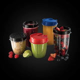 Russell Hobbs Mixer [Multifunzione - Robot da cucina] Nutriboost (Inkl. 5 Bpa-Free e Spülmaschinengeeignete Behälter + Deckel, 22.000 U/Min, 0.9 Ps-Motor) Elektrischer, Smoothie-Maker 23180-56 Kitchen Naty Shop