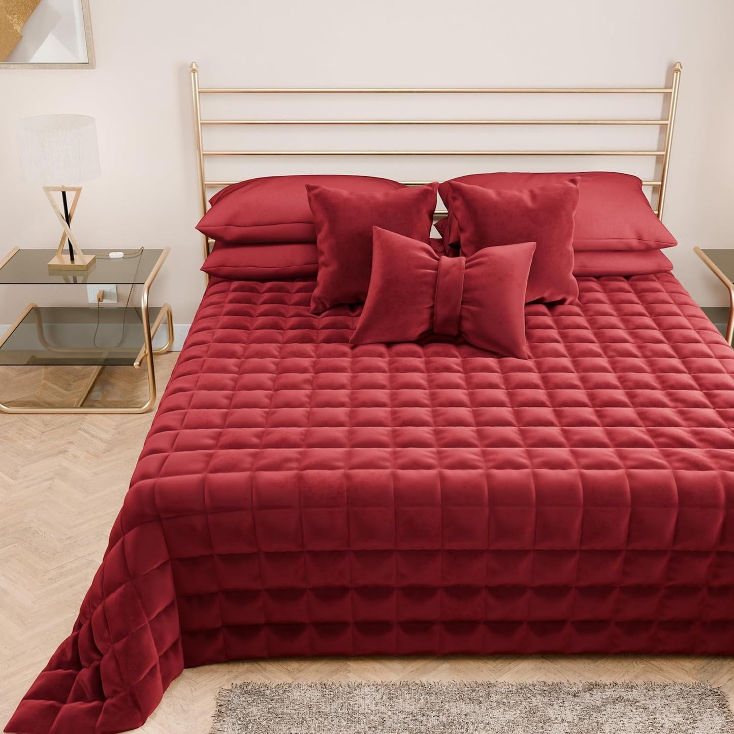PETTI Artigiani Italiani - Copriletto singolo, copriletto double face, copriletto primaverile, blu notte, bianco, 100% Made in Italy