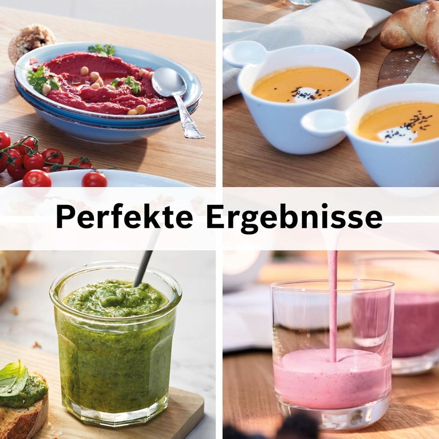 Robot da cucina Bosch Vitapower Serie 4 MMB6177S, Edelstahl-Klingen Made in Germany, bicchiere in vetro Thermosafe da 1,5 l, fiaschetta To-Go da 0,6 l, stopfer, zerkleinerer universale, 30.000 giri/min, 1200 W, Argento Kitchen Naty Shop