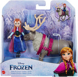 Mattel DISNEY La Regina dei Ghiacci Anna e Sven, bambola e animaletto, ispirata ai personaggi animati, arti mobili, gonna e mantello staccabili, per bambini dai 3 anni in su, HLX03 Naty Shop Dolls